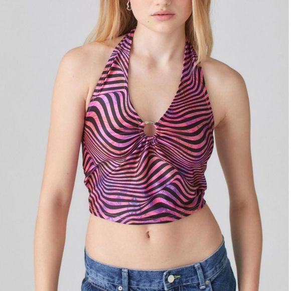 🌿NWOT•UO•Y2K•Cropped•Halter Top•Size S• - Picture 1 of 14